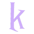 Alfabeto Harry Potter Minuscolo Logo K v1.stl harry potter lowercase alphabet "your name"