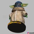 09.jpg Yoda Baby with Mandalorian Helmet High quality
