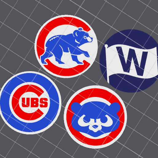 Cubs-Pack.png Chicago Cubs - Four Pack - Tire Valve Stem Cap
