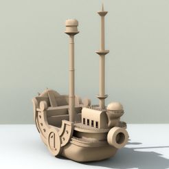 model1.jpg OBJ file Boat Thousand sunny One piece・3D printer design to download