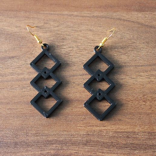 Geometric earrings 1 3D model