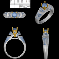 1.png Fichier STL Bague en diamant Beutyfull・Plan pour imprimante 3D à télécharger