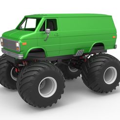 1.jpg 3D file Diecast Monster Truck Van Scale 1:25・3D printer design to download