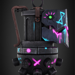 JinxBombFrontal.png STL file Arcane Jinx Bomb for Cosplay・3D printable model to download