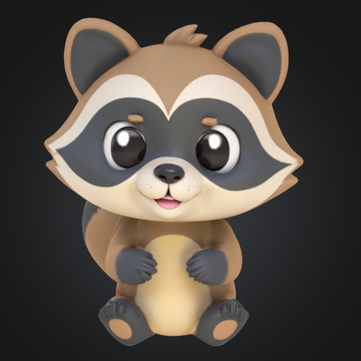 🦝 Chibi animal -Riko the Raccoon・ STL File for 3D printing・Cults
