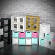 DSC_4623-копия.jpg 1:12 Scale Miniature Shelf Unit Set of 5 with 1 Box, Bookshelves - STL File for 3D Printing, Dollhouse Furniture Model, Shelf Unit STL files