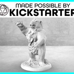 Bear_Action_Ad_Graphic-01.jpg Free STL file Bear - Action Pose - Tabletop Miniature・3D print design to download