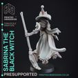 sabrina-the-black-witch-3.jpg Black Witch Tabaxi - Tabaxi Caravan - PRESUPPORTED - 32mm scale - Illustrated & Stats
