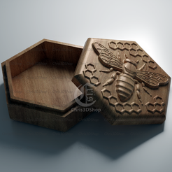 bee-2c.png Bee Jewelry Box - Files for CNC and 3D Printer