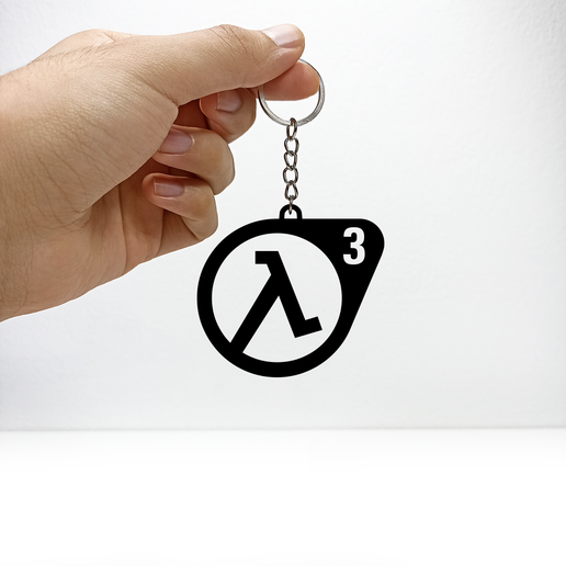 half life 3 key ring - stl and svg key ring - 3d and laser cutting