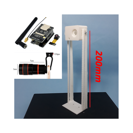 ESP32 Cam housing with M17 thread for lenses and 20mm stand adjustable able