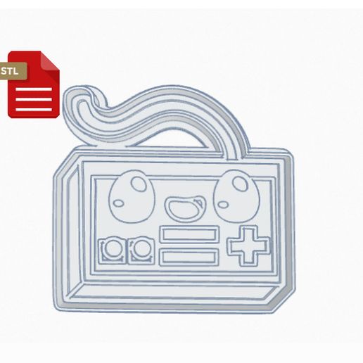 Kawaii Retro Game Controller Cookie Cutter and Stamp 3D model