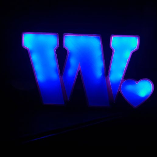STL file Letter W (heart) led light 💜 ・3D printer design to download・Cults