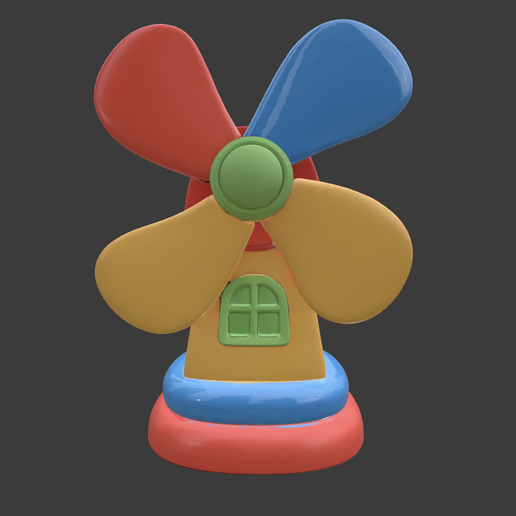 Toy wind turbine 3D model
