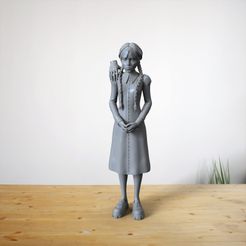 WA3D3.jpg STL-Datei Wednesday-Addams-Fanart-Skulptur kostenlos・3D-Drucker-Modell zum herunterladen