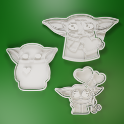 render_001.png Set 3 Baby Yoda Molds