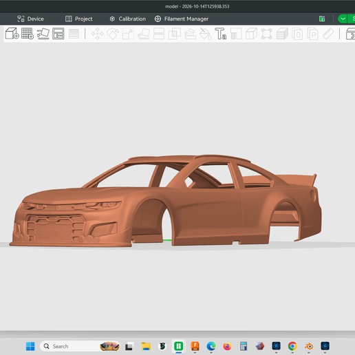 Hendrick Track Attack Chevrolet Camaro race car, 1/24 scale, scale to size needed, hollow shell body, rc car, slot car, body, 3d print, stl file