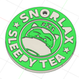 52.png keyring/ keychain Snorlax Coffe (pokemon) Green