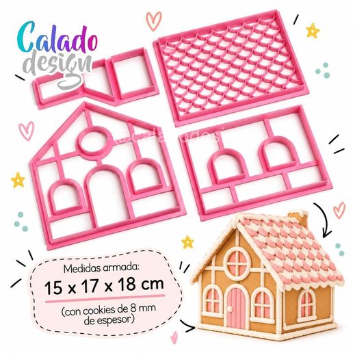 MEDIUM Christmas Gingerbread House Cookie Cutter – Cortante Casita de Jengibre Navidad