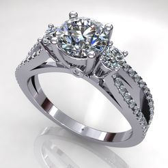 1.jpg STL file Diamond Wedding Ring R69・Model to download and 3D print