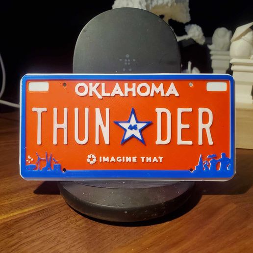 Oklahoma Decorative License plate - Thunder 3D model