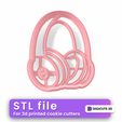 Tiktok-headphones-cookie-cutter.png Tiktok Headphones cookie cutter STL File -  Social Media Cookie Cutters