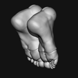 5.png 2 parts | BJD Doll Feet STL | 3D Printable Ball Jointed Doll Parts | Custom Doll 的关节脚