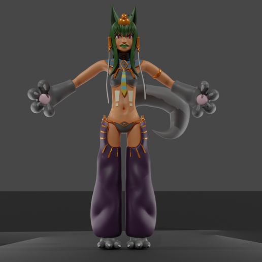 06.png 3d Sculpted Furry Female Model Made in Blender 3d