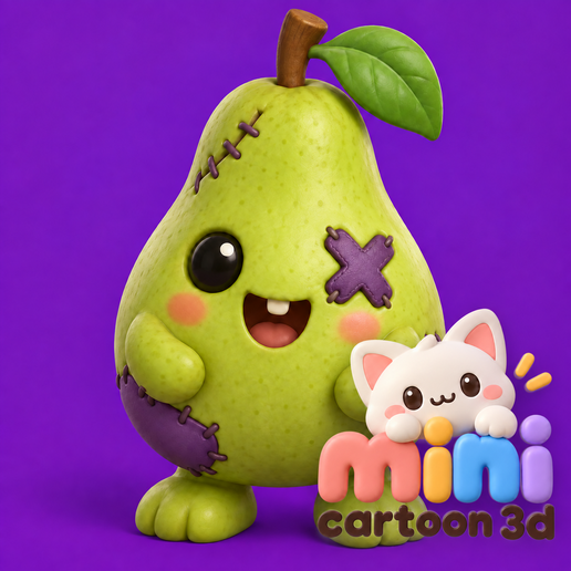 Zombie Pear – Cute Halloween Fruit Character