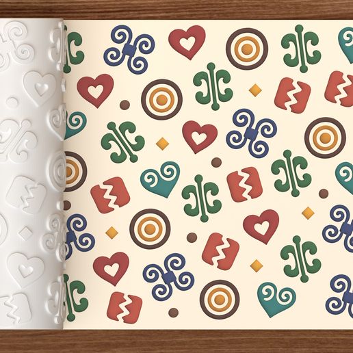 Adinkra Symbols Textured Roller