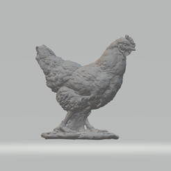 1.png STL file Hen Sculpture 3D print model・3D printer model to download