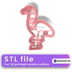 Flamingo-cookie-cutter-1.png Flamingo cookie cutter - Summer Tropical cookie cutter STL file