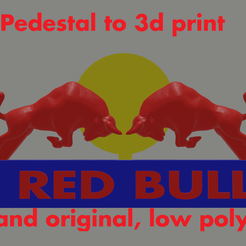 REDBULL-LOGO.png Red bull logo with pedestal 3d printable 3D print model