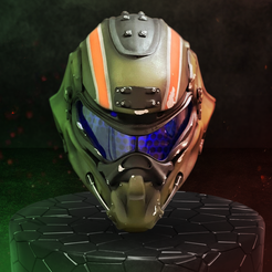 1.png 3D file Printable Custom TitanFall Helmet・3D print design to download