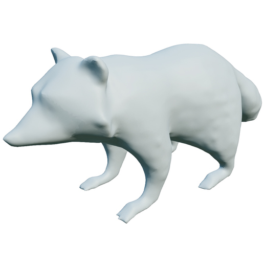 3D Printable Raccoon Model - Cute Standing Raccoon STL File
