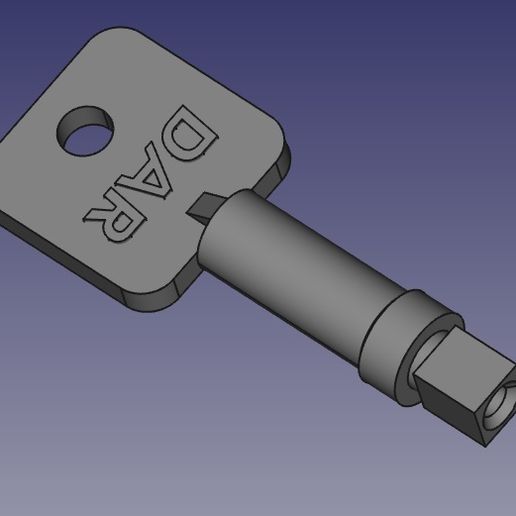 Mini keyring carriage key 3D model