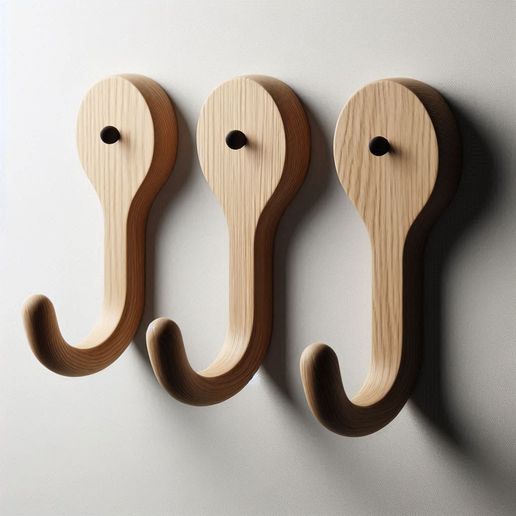 Wood Style Wall Mounted Decorative Hook Organizer Holder