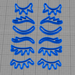 pestañas.png Descargar archivo STL Pestañas Unicornios cortante de galletas • Diseño para la impresora 3D, abauerenator