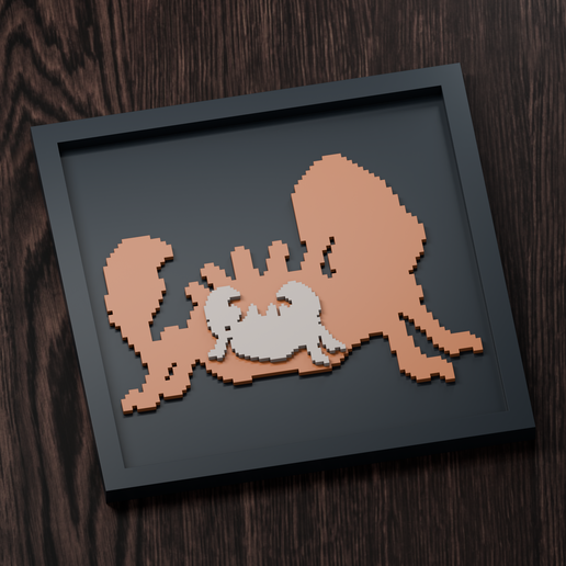 Kingler Line - Pokemon Silhouette Frame | Gen 5 sprite style | STL