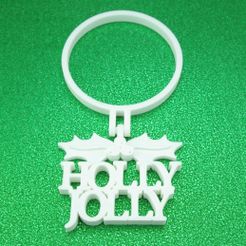 HollyJollyBerriesWineBottleGiftTag3DPrintPhoto3.jpg Holly Jolly Berries - Christmas Winter Holiday Alcohol & Wine Bottle Gift Tag
