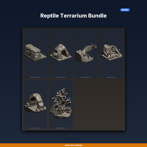 Reptile Terrarium Bundle - 6-Model STL Bundle
