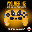 Slika-1.png Wolverine Two Style PS5 Controller cover/skin (decorativo) Ficheiro 3MF incluído