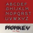 74D.jpg MONKEY uppercase 3D letters STL file