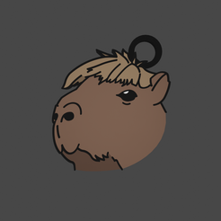 Free STL file Keychain Capybara Capybara with Fringe (Keychain