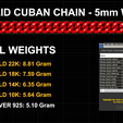 PREVIEW-03.png 5mm Wide - Solid Cuban Chain - Lock box not included 3D print model