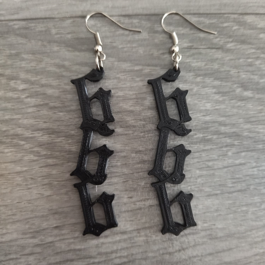 666 Earrings 3D model