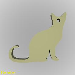 keychain-cat-001-render-1.png Download free STL file Cat Silhouette Key Chain • 3D printing design, GadgetPrint