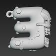 Skull-Themed-E-Letter-Keychain-3D-Print-File-6.jpg Skull-Themed "E" Letter Keychain 3D Print File