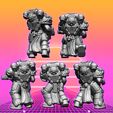 crusader-melting-squad-2.jpg 3D file Crusader Knights Melting Fire Squad (5 fanatical brothers)!・3D printer design to download, Orfey