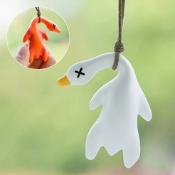 Ganso2.png Anime duck for car pendant - key chain